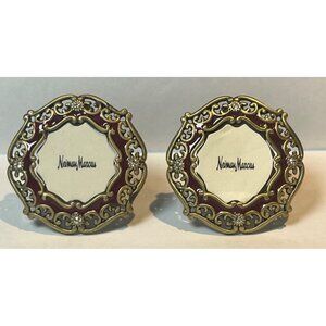 2 Jay Strongwater Enamel Mini Frames Crystal Accents Neiman Marcus 2.75"